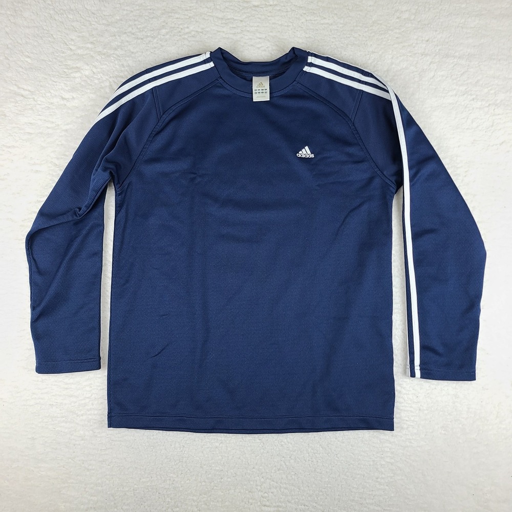 Adidas Sweater Mens Medium Blue Navy Crewneck Performance Tech Golf‎
